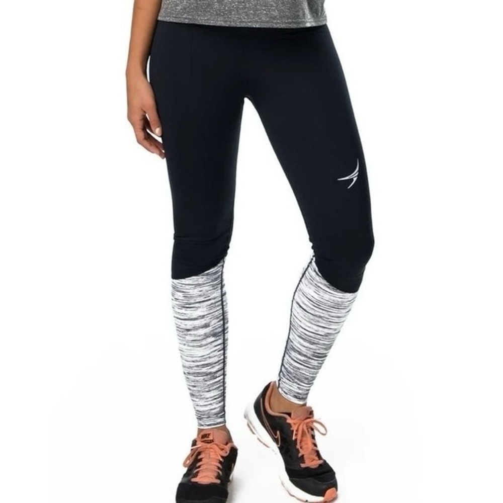 New Endeavor Power Up Leggings Black Gray Melange Size XS
